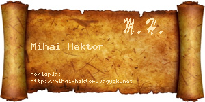 Mihai Hektor névjegykártya